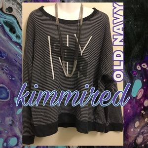 Gray Striped OLD NAVY NY CITY Sweatshirt~ XXL ~EUC